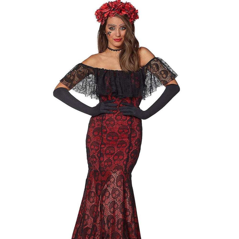 Spirit Halloween Day of the dead dress.